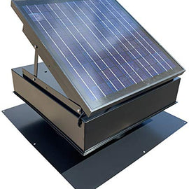 30-Watt Solar Attic Fan (Black) with Thermostat / Humidistat (22 x 22 x 11 IN) - Brushless Motor – Hail and Weather Resistant Solar Vent Fan – Solar Powered Attic Fan for Homes - by Remington Solar